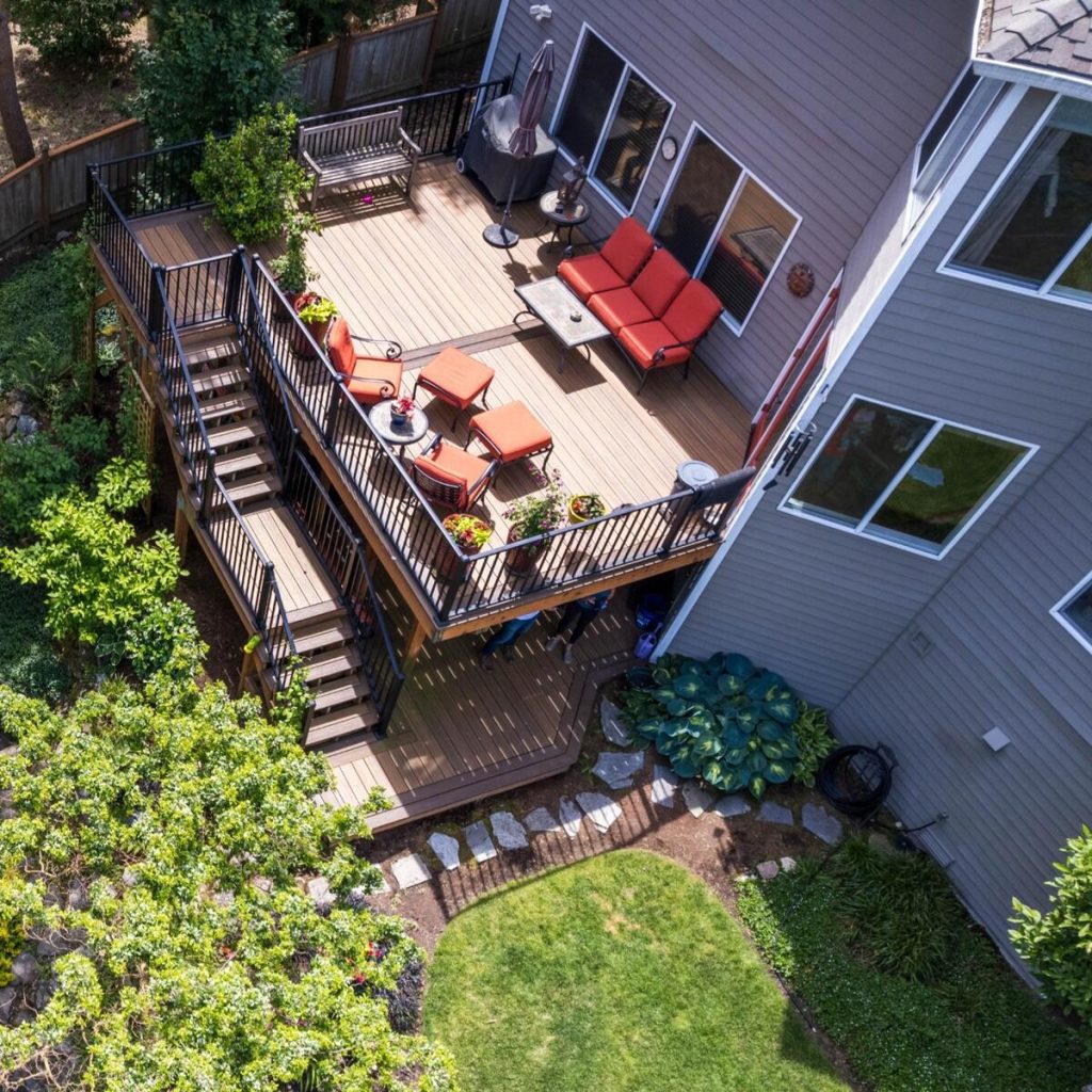 Pondless waterfall detail with creeping jenny groundcover and hostas